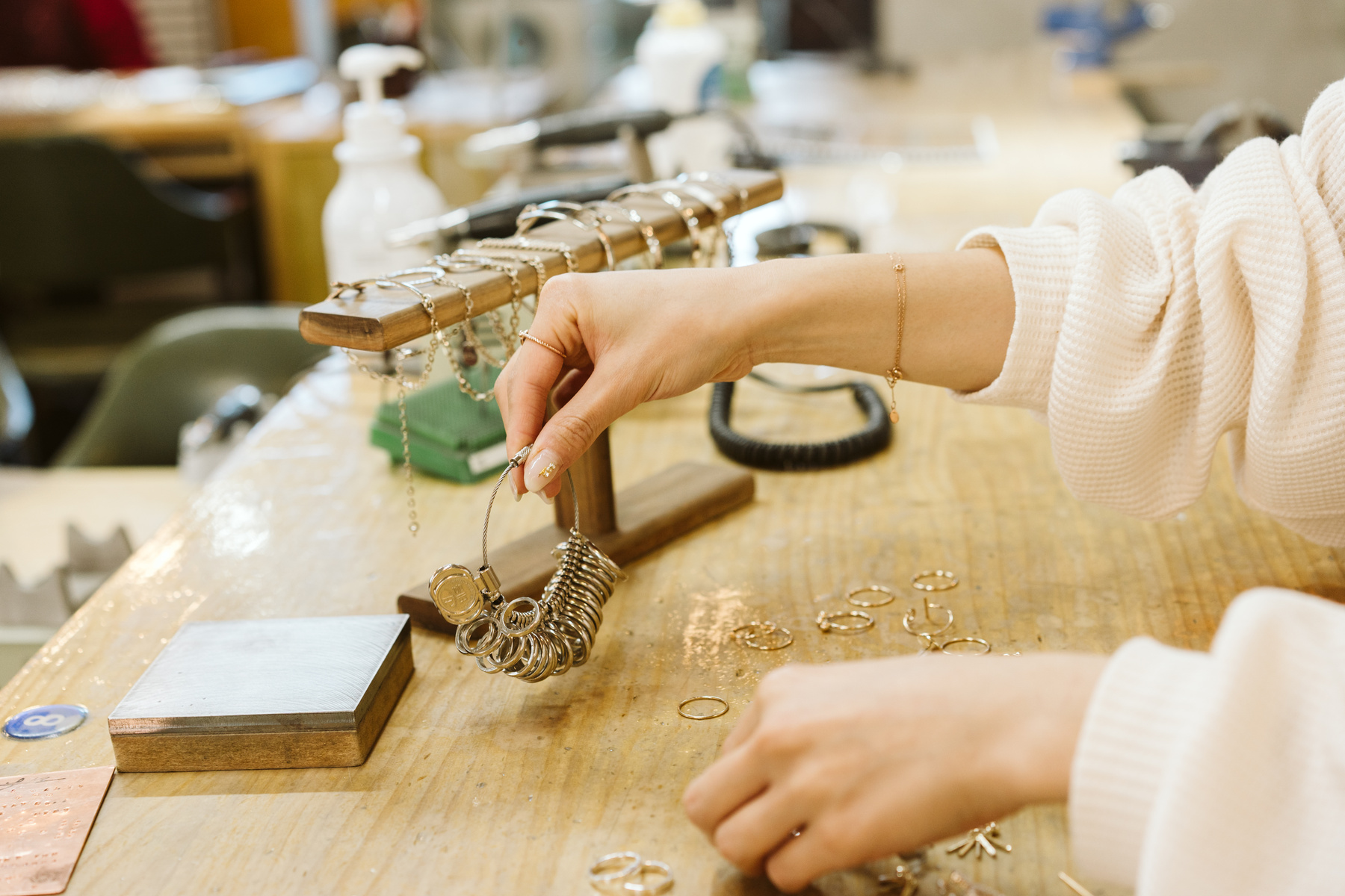 Woman Making Jewelry